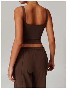 2026 Summer Sublimation Women's Double Lined Polyester Black Tank <b>Tops</b> Scoop Neck <b>Racer</b> <b>Back</b> Tanks Sleeveless Casual <b>Top</b> - Product Image 2