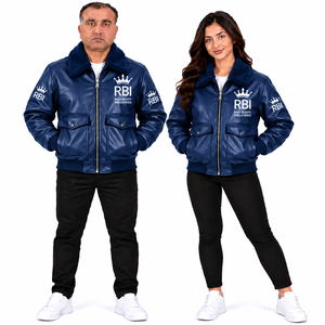 Wholesale Raza Beauty Industries Men <b>Women</b> Genuine <b>Leather</b> Pilot <b>Bomber</b> <b>Jacket</b> Winter Casual 2026 High Quality Windproof - Product Image 4
