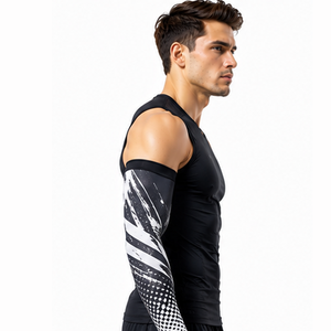 Mangas de compresión deportivas para hombre, personalizadas, para fitness, entrenamiento, running, ciclismo, transpirables, elásticas, de soporte y protección. - Product Image 1