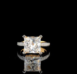 Anillo de Compromiso de Diamante Cultivado en Laboratorio Certificado, Corte Princesa, Anillo de Oro para Mujer - Product Image 2