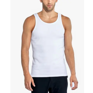 เสื้อกล้ามผู้ชายมีสินค้าพร้อมส่ง ผลิตจากผ้าฝ้าย 100% เสื้อกล้ามผู้ชายสำหรับขายออนไลน์ที่ดีที่สุด ชุดออกกำลังกายแบบสั่งทำ - Product Image 2