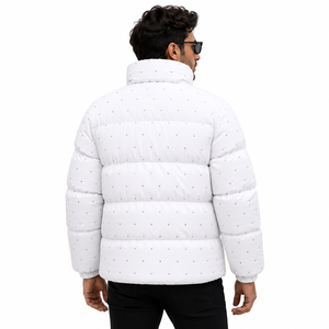 Custom Men White Puffer Jacket <b>Winter</b> <b>Quilted</b> Bubble Coat Lightweight Warm Insulated Zip Up Jacket OEM ODM Wholesale Manufacture - Product Image 4