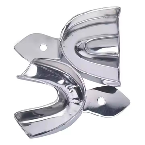 Plateaux d'empreinte dentaire en métal massif Azicon - Ensemble supérieur et inférieur réutilisable et autoclavable pour prothèses sans dents - Outil chirurgical - Product Image 5