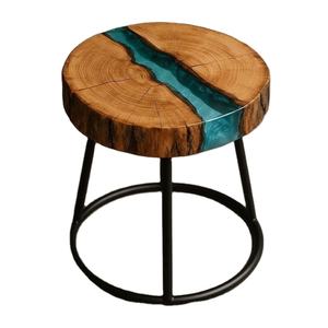 Floor Ottoman Stool Customized Shape Customized Size Metal Stand with Wooden Top Stool Living Room Conformable Chair Iron - Product Image 1