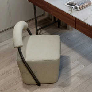 AVENYA Square <b>Chair</b> with Curved Handle Backrest <b>Modern</b> Minimalist Design for <b>Living</b> <b>Room</b> Cafe & Vanity Use - Product Image 4