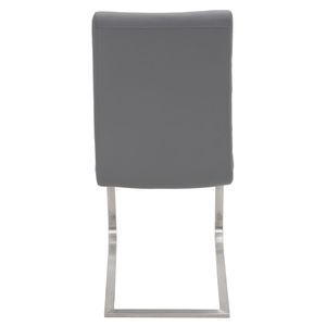 Juego de 2 sillas de comedor Foster Contemporary en piel sintética gris - Product Image 5