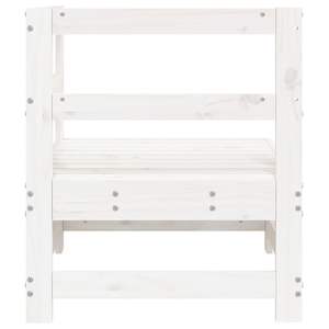 Sofá esquinero modular mediano para jardín, de madera de pino maciza y contrachapado, color blanco - Product Image 4