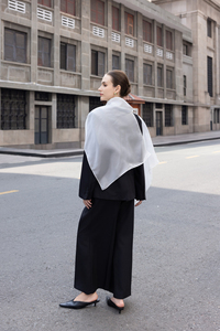 Traje de Mujer de Longitud Regular con Cuello con Muescas, Oversize, con un Solo Botón, de Poliéster/Rayón/Spandex, Transpirable, de Corte Regular, Color Liso - Product Image 3