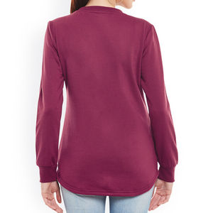 เสื้อสเวตเชิ้ตสตรีแบบสวมใส่สบาย คุณภาพสูง สำหรับขายส่ง ดีไซน์เรียบง่าย สไตล์สตรีทแวร์ คอเสื้อแบบสโตน  รับออกแบบตามสั่ง ผลิตแบบ OEM ODM - Product Image 3