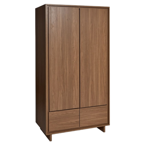 Armario Independiente Contemporáneo de Madera de Teca Escandinava con 2 Puertas y 2 Cajones - Product Image 1