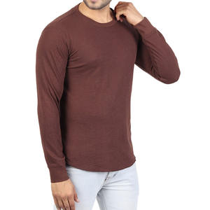 Camiseta de Punto de Manga Larga para Hombre al por Mayor, Logotipo Personalizado, Color Sólido, Buena Calidad, 100% Algodón, Estilo Casual, Fabricante OEM ODM - Product Image 4