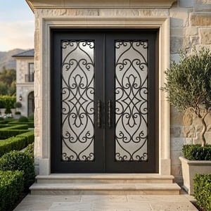 Royal Luxury Traditional Wrought Iron Entrance Gate Security Decorative Anti-theft Modern Design <b>Swing</b> Open Style Rust-Resistant - Product Image 3