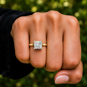 Anillo de Compromiso Solitario con Diamante Cultivado en Laboratorio, Corte Princesa, DEF VVS, Certificado IGI, Oro Sólido de 14K, Anillo de Boda Clásico, Venta al Por Mayor OEM - Product Image 2