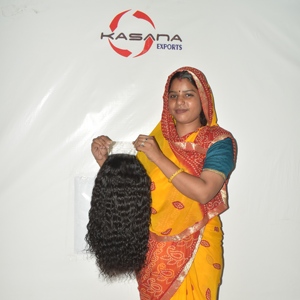 Perruque de luxe en cheveux indiens Remy avec closure 7x7, 100% naturelle noire, pré-épilée, en dentelle, pleine densité, sans colle, avec ligne de cheveux pré-épilée - Product Image 3