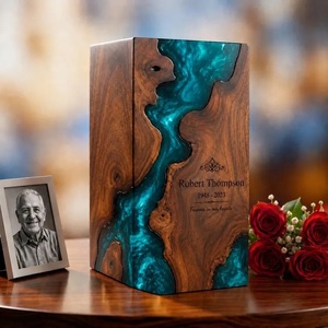 Personalized American Style Wooden Resin Handmade Cremation Urn <b>Box</b> for Human & Pet Ashes Eco-Friendly & Durable Burial <b>Memorial</b> - Product Image 4
