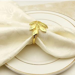 Anneaux de serviette de luxe dorés en gros, boucles métalliques pour serviettes, supports pour organisateurs d'événements et réunions familiales - Product Image 4