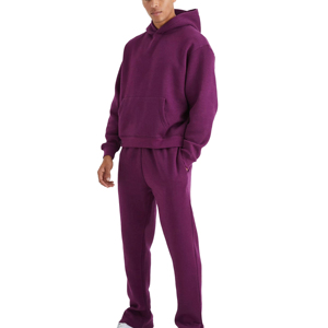 Custom <b>Men</b>’s Oversized Tracksuit <b>Set</b> 100% Cotton Heavyweight Fleece Hoodie & Sweatpants Premium Streetwear Sweatsuit - Product Image 5
