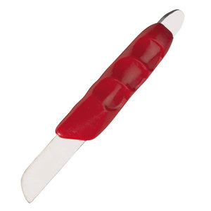 <b>Plaster</b> Knife With Long Blade, Anatomically Shaped Red Plastic Handle 170mm Dental Laboratory Instrument - Product Image 2