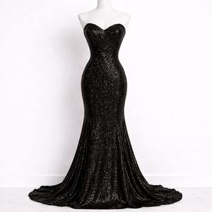 ชุดเดรสยาวสีแดงประดับเลื่อมสำหรับผู้หญิง ชุดเดรสเลื่อมยาวแบบไม่มีแขนสำหรับผู้หญิง ขายส่งชุดเดรสสำหรับงานปาร์ตี้ ราคาประหยัด - Product Image 4