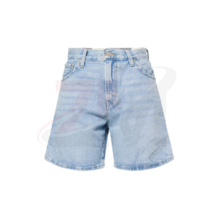 Fournisseur de vêtements – Nouveaux shorts en jean décontractés pour femmes, en mélange de coton doux, vêtements de mode pour l'été, shorts en coton bleu clair uni - Product Image 1