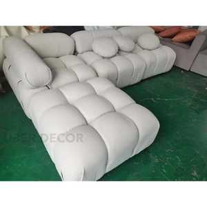 ModernMinimalist sofá de terciopelo de cordero para sala de estar Vintage muebles inspirados en combinaciones de tela Flexible módulos de sofá Perezoso - Product Image 5