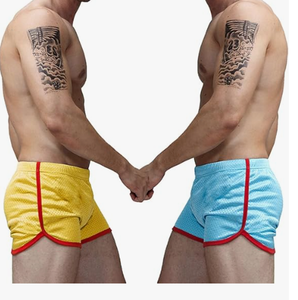 Pantalones Cortos Deportivos Casuales para Hombre, de Malla de Color Sólido con Franja Lateral, Cintura Elástica, Secado Rápido, Ideales para Gimnasio, Correr y Uso Diario - Product Image 1