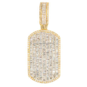 Pendentif Hip-Hop en Moissanite Taille Baguette Glacée, Argent 925 Plaqué Rhodium, Breloque Géométrique, Cadeau de Luxe, Bijou Unisexe pour Usage Quotidien - Product Image 1