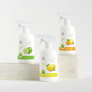 500ml 16.9oz White HDPE <b>Plastic</b> Trigger Spray Bottle for Custom <b>Cleaner</b> Detergent Packaging - Product Image 1