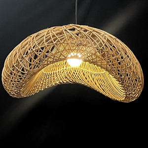 Abat-jour en rotin naturel tressé à la main, style bohème, pour lampe suspendue, café, restaurant, décoration intérieure - Product Image 1
