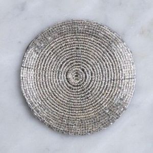 Handmade Beaded Round <b>Coaster</b> Set Glass Bead Table Mat <b>Heat</b> Resistant Drink <b>Coaster</b> Elegant Dining Table Decor Home Accessory - Product Image 4