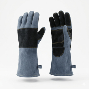 Gants de soudage VECTOR épaissis à coupe courte, en cuir de vachette craquelé, pour soudeurs, adaptés au soudage MIG, TIG et à l'argon - Product Image 1