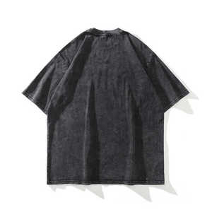 T-shirt robuste délavé à l'acide - Tee-shirt streetwear vintage épais - 100% coton, coupe décontractée, impression personnalisée pour homme - Product Image 6