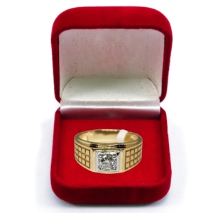 Bague de mariage minimaliste en or 14 carats avec diamant de 0,502 carats, unisexe, alliance de fiançailles, luxe abordable, design de gros, cadeau - Product Image 1