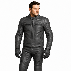 Combinaison de moto en cuir véritable de qualité supérieure pour homme, grande taille, respirante, résistante à l'abrasion, veste et pantalon de motard urbain - Product Image 1