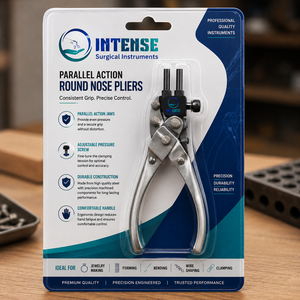 Pince à bec rond professionnel à action parallèle réglable pour la mise en forme de fils et la fabrication de bijoux en acier inoxydable – Fabrication OEM ODM - Product Image 6
