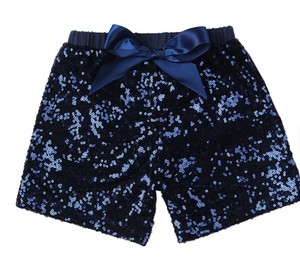 Summer Fashion Bling Rainbow Bowknot <b>Sequin</b> 100% Cotton Quick Dry Baby Girl Shorts Cute Casual Party Wear - Product Image 4