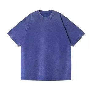 Low Price Streetwear Oversized Acid Washed <b>Tshirt</b> for Men Vintage Cotton Custom 230 Gsm Washed T-shirt Stone Acid Washed T Shirt - Product Image 3