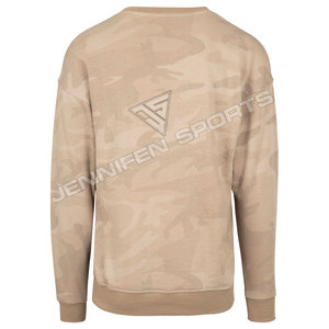 Sweat-shirt classique à col rond pour homme, personnalisé OEM, couleur unie, motif camouflage, hiver, décontracté, 100% coton, molleton, coupe ample - Product Image 6