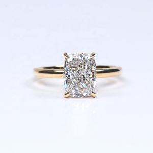 IGI Certified CVD Lab Grown Diamond <b>Wedding</b> Engagement <b>Ring</b> 14K 18K Solid Gold E VS1 Two Carats Elongated <b>Cushion</b> Diamond <b>Ring</b> - Product Image 1