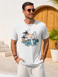 Camiseta Hawaiana Vintage para Hombre con Estampado de Palmeras, Estilo Casual y Holgado, Proveedor al por Mayor - Product Image 2