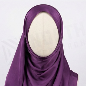 Châle en satin de soie uni pour femme, écharpe ethnique pour usage quotidien - Product Image 2