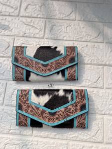 High Quality Hand Tooled Carving <b>Wallet</b> <b>Clutch</b> Stylish Cowhide Fur Leather <b>Wallet</b> Multi Uses Western Leather <b>Wallets</b> - Product Image 2