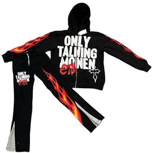 ชุดวอร์มสองชิ้นสำหรับผู้ชายชุดวอร์มแบบมีฮู้ดและชุดวิ่งแบบรูดซิป - Product Image 2