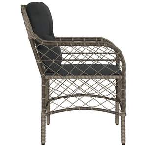 2pcs Gray Poly <b>Rattan</b> Patio <b>Chairs</b> with <b>Cushions</b> Patio Furniture Set - Product Image 6