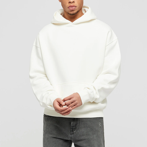 Vente en gros de sweats à capuche streetwear pour hommes, en coton, à épaules tombantes, coupe oversize, personnalisables, grammage lourd, unis, 2023 - Product Image 3