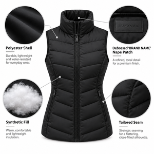 <b>Women's</b> Streetwear Puffer <b>Vest</b> Modern Quilted Outerwear Custom Design Private Label Supplier premium quality <b>women</b> puffer <b>vest</b> - Product Image 6