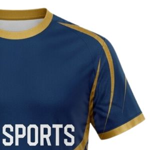 Men <b>Navy</b> Gold Two Tone Handball Uniform Jersey Short Sleeve Team Wear Polyester Sports Match Training Clothing - Product Image 3