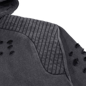 Sweat-shirts à capuche personnalisés pour hommes adultes, respirants, effet usé, basiques, en coton mélangé, surdimensionnés, effet usé - Product Image 4