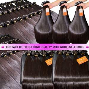 Paquets de cheveux vietnamiens crus de qualité supérieure paquets d'extensions de cheveux humains droits à os de cheveux alignés sur les cuticules complètes - Product Image 2