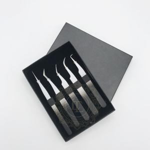 Revêtement ombré noir blanc argent pince à cils à pointe pointue étiquette personnalisée boîte à cartes noire emballage élégant et durable - Product Image 2